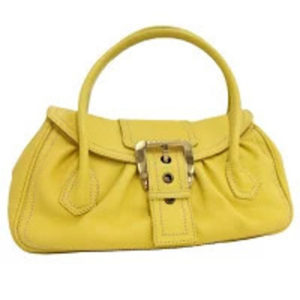 Celine handbag leather yellow